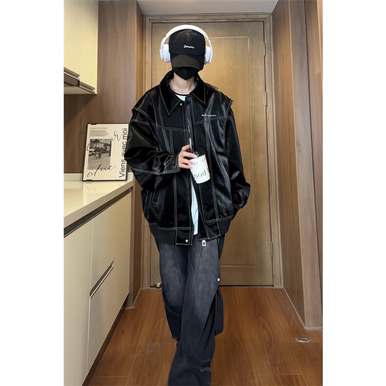 直播品质多结构复古皮衣美式潮牌假两件皮夹克1213-DY2316-特108,男装夹克,星座1213