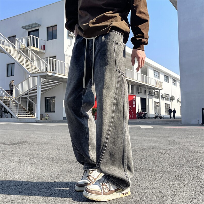 【现货】2025年秋季新款美式复古工装口袋拼接宽松直筒裤818-P50,男装工装外套,星座1006-1