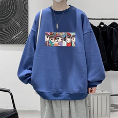京剧脸谱风圆领卫衣加厚加绒长袖t恤男S6250-P28加绒款-P33，男装卫衣，电商A040