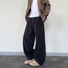 2025秋冬新款纯亚麻休闲裤男宽松直筒阔腿裤垂感长裤男K6750-P43，男装休闲裤，星座412-3