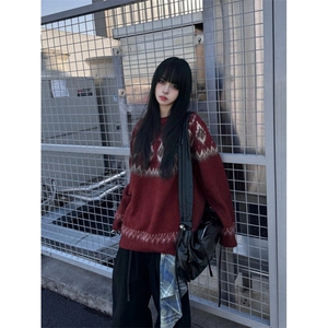 【有货】MY369CC-特P65 费尔岛圣诞毛衣男女情侣装针织衫外套图片