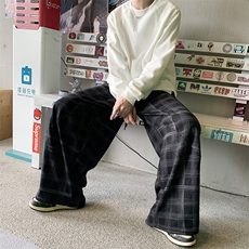 902-103-P45肌理感格纹休闲裤男2025卫裤搭配卫衣毛衣夹克裤子，男装休闲裤，星座902A