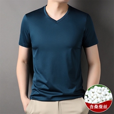 DX7107钱塘2020-3夏季新款纯色男士V领短袖上衣P26，男装T恤，钱塘207-3