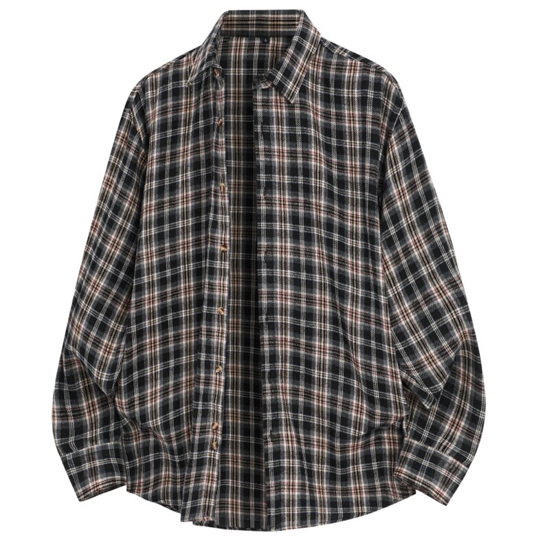 2026春季新款现货（跨境电商）四季款格子衬衫潮流宽松格纹衬衣，男装衬衫，星座1107