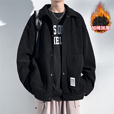 冬新款纯色加棉加厚棉服男单排扣立体贴袋棉衣外套J501J加棉-P90，男装棉衣，电商A001-1