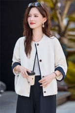 简约百搭超好看圆领短款外套女2025秋季新款宽松显瘦休闲夹克上衣，女装短外套，鑫鑫美