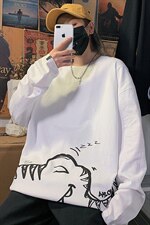 【】A003-HX1003-P35春装新款黑白恐龙长袖T恤海报风，男装T恤，电商A003