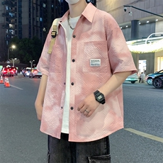 五分袖衬衫夏季新款短袖衬衣宽松休闲韩版外套半袖A436-T15-P45，男装衬衫，电商A436
