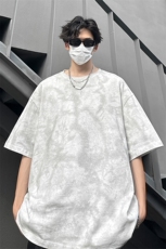 扎染短袖X5547-TP3048夏季可二开脏脏T休闲百搭五分袖T恤男，男装T恤，电商A102
