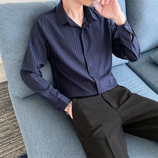 黑色衬衫男长袖高级感痞帅上衣外套休闲男装冰丝白衬衣T38-P40，男装衬衫，星座1116A-2（原606A-1）