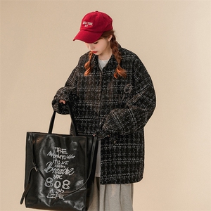 1中性风小香风长袖大码M-5XL中性风情侣潮衬衫女CCS8019P45控68,肤色卫衣搭配衬衫图片图片