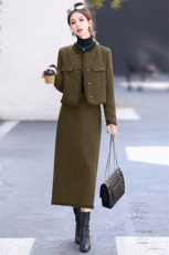 现货高级感小香风夹棉两件套裙女秋冬新款今年流行半身裙轻奢套装，女装套装/套裙，兰菲阁