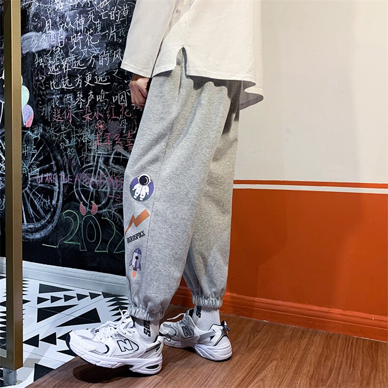 港风潮流秋季潮牌ins大码宽松束脚抽绳休闲时尚裤子A161-G230-P35,男装休闲裤,电商A161-2
