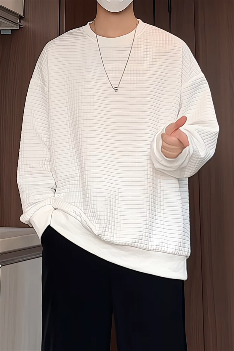 S210/特P35春装新款圆领卫衣男大码宽松潮牌长袖T恤休闲套头外套,男装T恤,电商基地A050