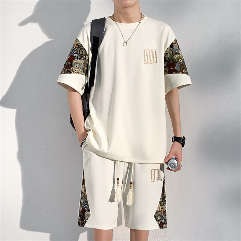夏季薄款男士休闲运动套装男装T恤短裤两件套潮A266-TZ8858-P50,男装牛仔裤,电商A266