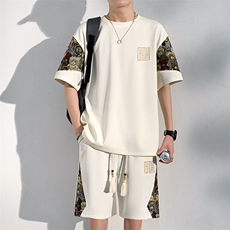 夏季薄款男士休闲运动套装男装T恤短裤两件套潮A266-TZ8858-P50，男装牛仔裤，电商A266