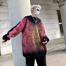 美式圆领海马毛刷毛毛衣男慵懒风休闲针织衫FM69P63，男装针织衫/毛衣，星座1116-2