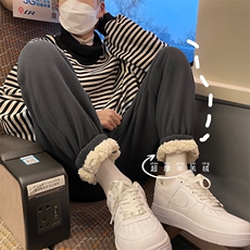 07冬季加厚保暖加绒羊羔毛裤男束脚阔腿休闲裤XZ211-1-K2461-P60，男装休闲裤，星座211-1