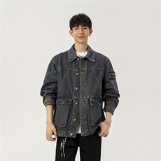 2025新款高品质水洗牛仔韩版工装情侣牛仔情侣夹克N11/P98，男装夹克，星座202