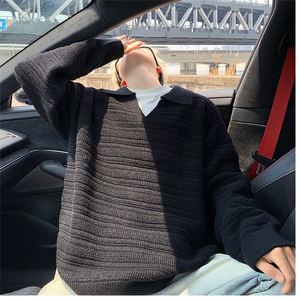 毛衣男秋冬新款港风宽松针织毛衫MYA8-P58图片