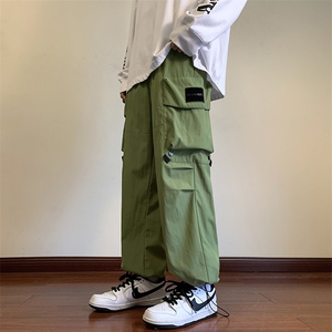 港风工装休闲裤男宽松直筒束脚伞兵裤KP803 P55图片