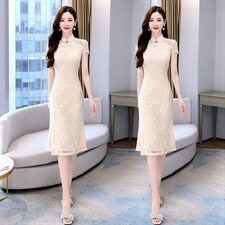 2022年夏季新款礼服裙蕾丝连衣裙，女装连衣裙，金典明美