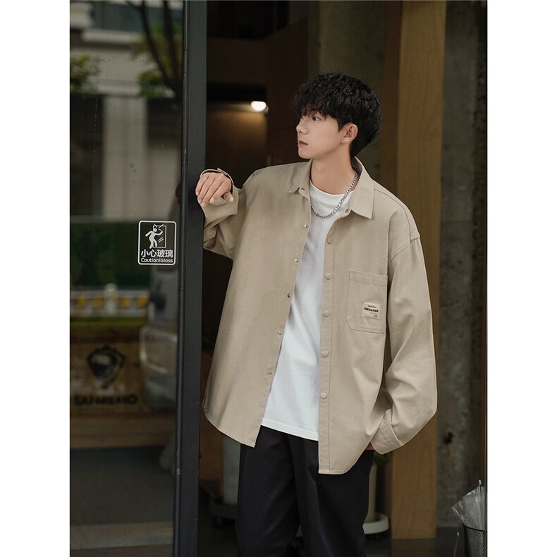 2025秋新工装休闲长袖衬衣外套男衬衫港风705-1-CH507-P63控98,男装衬衫,星座705-1