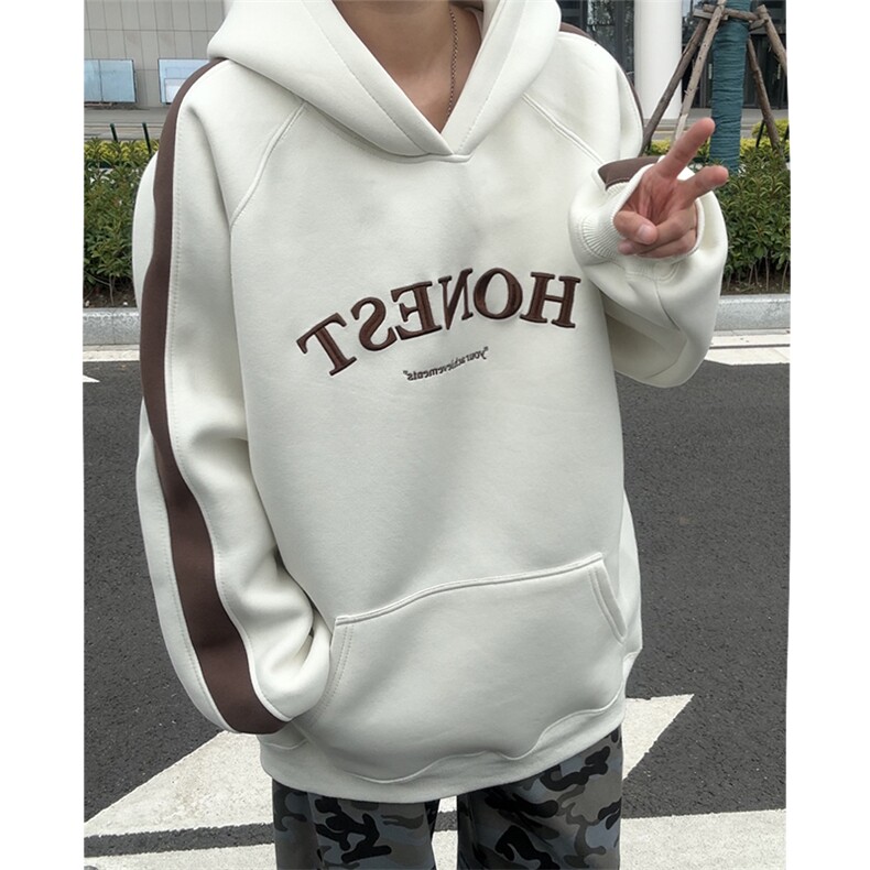 秋季新款连帽卫衣男宽松休闲拼色刺绣外套中性衣服W121-P65控98,女装短外套,星座209-2