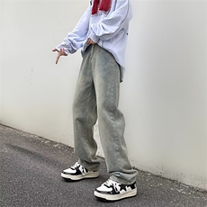 高街水洗复古牛仔裤男秋季垂感阔腿拖地长裤子Z8826P38，男装牛仔裤，星座1116-2
