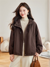 现货2025冬装新款加绒加厚休闲精品女装棉衣棉服派克服，女装派克服，木子恋