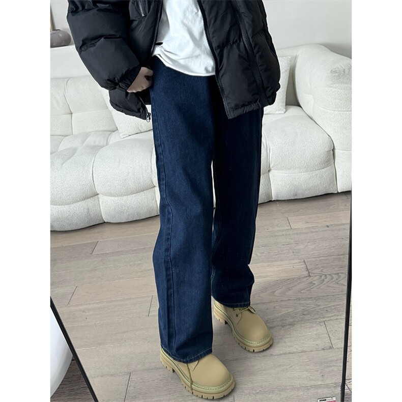 对镜自拍男秋冬ins潮宽松百搭阔腿直筒牛仔裤B381-2/9915/P58,男装牛仔裤,电商B381-2