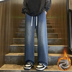 冬季加绒加厚牛仔裤男棉裤秋裤保暖抗寒宽松直筒裤子113-1-P46，男装牛仔裤，星座1006-1