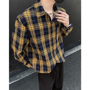 美式高街潮流格子衬衫潮牌宽松休闲上衣A086-CS2208-P35图片