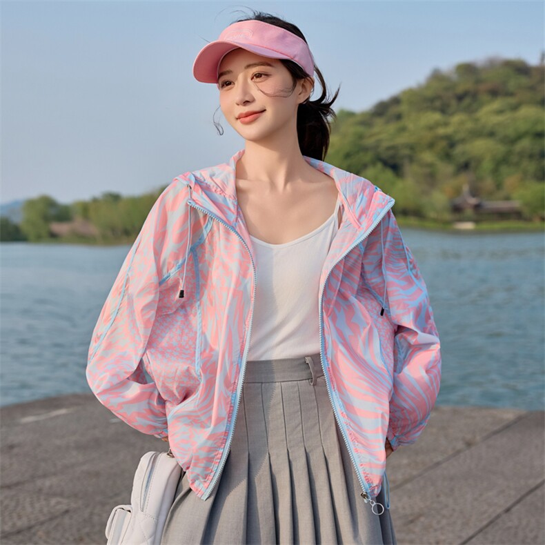 户外休闲宽松印花防晒衣女2025夏季新款洋气减龄超好看防晒服外套,女装防晒衣,悦祺