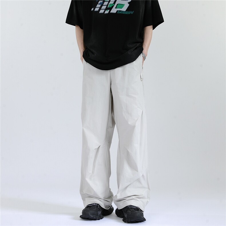 高品质休闲裤褶皱铁环设计中性潮流裤子B336-K369-P55,男装休闲裤,电商B336