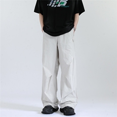高品质休闲裤褶皱铁环设计中性潮流裤子B336-K369-P55，男装休闲裤，电商B336