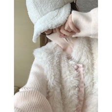 1506A/G78420/P59马甲毛毛女搭配针织毛衣开衫两件套，男装针织衫/毛衣，星座1506A