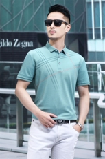 男士短袖T恤夏季薄款透气上衣中青年免烫条纹休闲宽松POLO衫P60，男装T恤，钱塘6003A(原)4033A