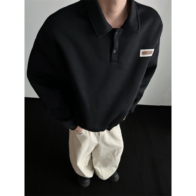 WY807-尺码M-3XL-P35-polo领卫衣美式情侣长袖翻领上衣外套,女装短外套,星座1811B