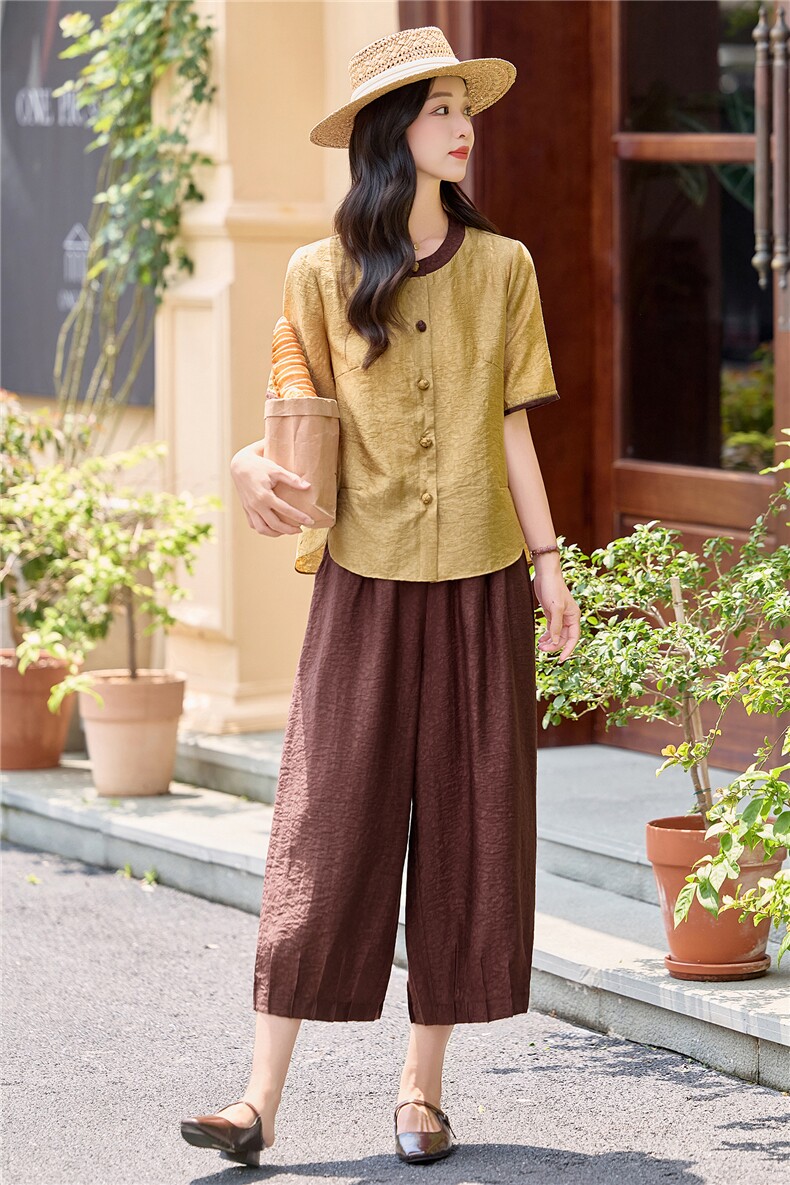 2026年夏季新款天丝套装套裤2件套,女装套装/套裙,依路服饰