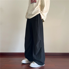 抖音品质秋季新款潮流速干褶皱宽松休闲裤B315-K25474-特p40控78，男装休闲裤，电商B315