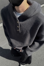 秋冬连帽针织毛衣男慵懒风套头线衣外套宽松，男装针织衫/毛衣，星座1206（原A206）