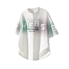 2025夏季新款旋律风车大码冰丝印花短袖T恤M-5XHT25530-特P25，男装T恤，电商A022