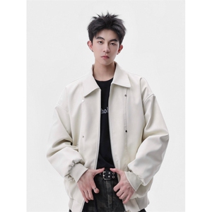 档口 美式翻领纹理感PU皮夹克皮衣机车服外套JK508-P70图片