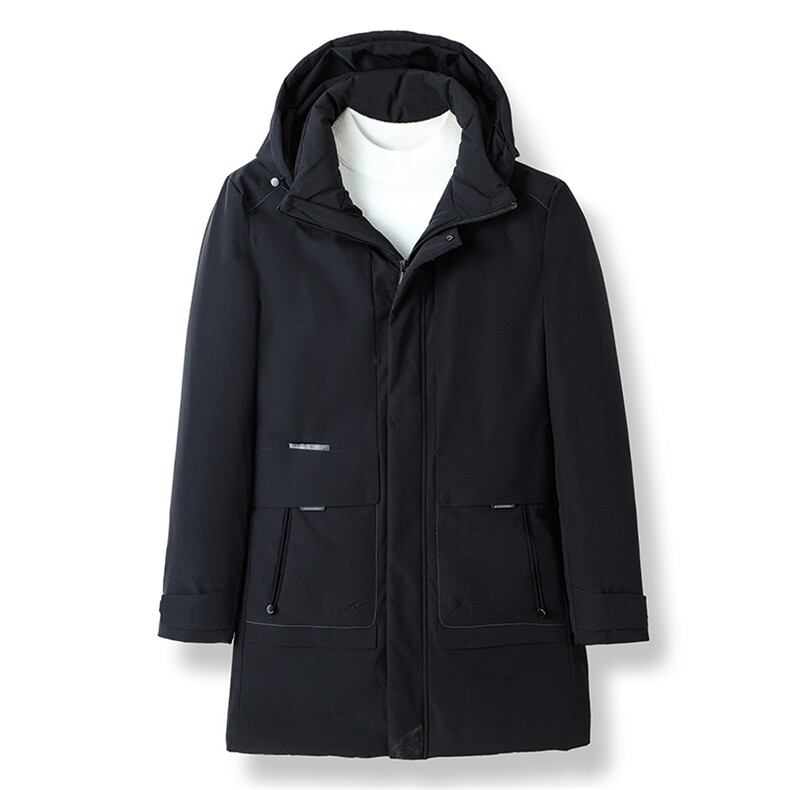 男士可脱卸帽羽绒服中长款加厚男装冬季休闲外套DFLDY1002-P300，男装羽绒服，电商B212（原钱塘6029）