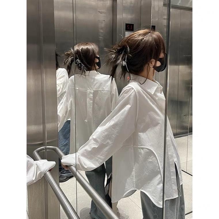 2023春季新款韩版宽松显瘦气质慵懒高级衬衫,女装衬衫,L·H·X