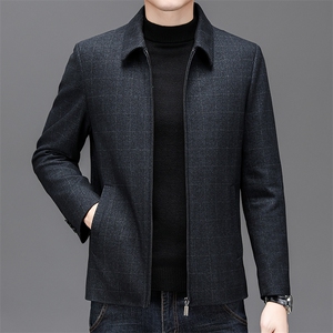 2023年新款冬季男士白鸭绒羽绒服翻领保暖外套修身风衣大衣图片