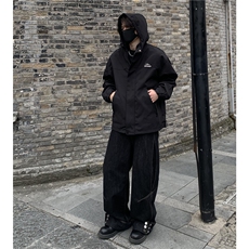 美式连帽三合一冲锋衣加厚可拆卸棉衣男外套加厚宽松工装棉服p100，男装夹克，电商C307