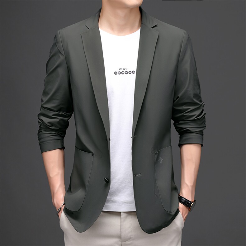 D208805男士2023秋新款长袖西服休闲外套薄款单西修身小西装P182图片