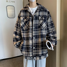 小香风外套男春秋季薄款日系格子上衣服美式情侣痞帅夹克J47，男装夹克，星座1116A-1（原606A）